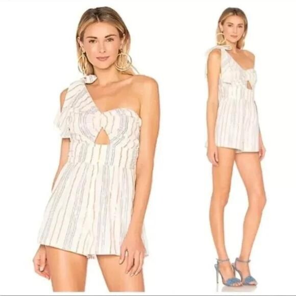 Tularosa Zana White One Shoulder Romper Size Small - Picture 1 of 9